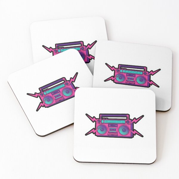 Item preview, Retro Neon Boombox 80s Synthwave Sticker designed and sold by ArtGD.