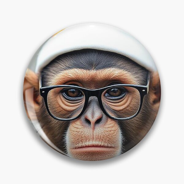 Item preview, "Hipster Monkey: Cool Chimp in Nike Beanie and Glasses"  designed and sold by MFMart.