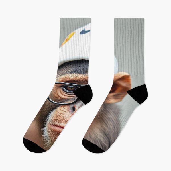 Item preview, "Hipster Monkey: Cool Chimp in Nike Beanie and Glasses"  designed and sold by MFMart.