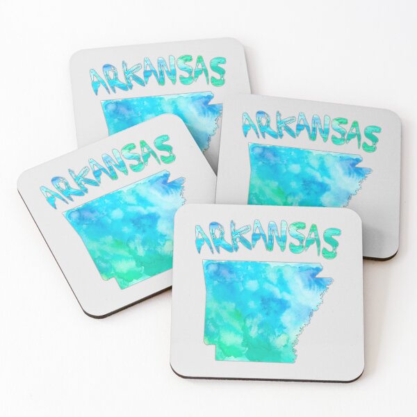 Item preview, Arkansas State Watercolor Map - Artistic Teal & Blue Aesthetic designed and sold by mashmosh.