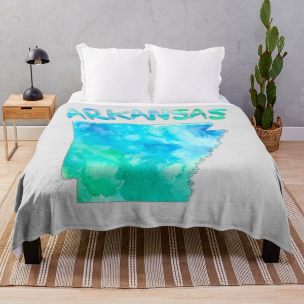 Item preview, Arkansas State Watercolor Map - Artistic Teal & Blue Aesthetic designed and sold by mashmosh.