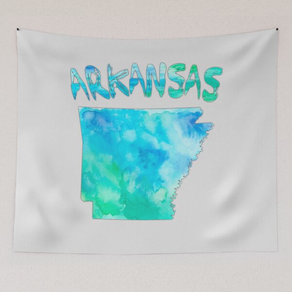 Item preview, Arkansas State Watercolor Map - Artistic Teal & Blue Aesthetic designed and sold by mashmosh.