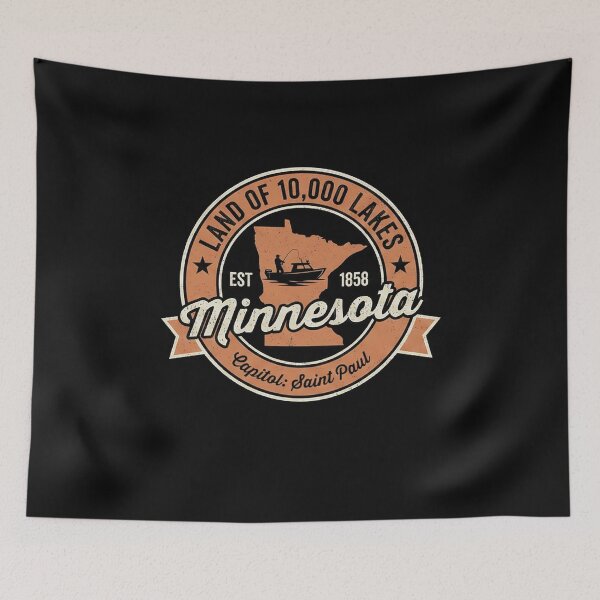 Item preview, Vintage Minnesota "Land of 10,000 Lakes" Fishing Badge Shirt designed and sold by AdyKurniawan.