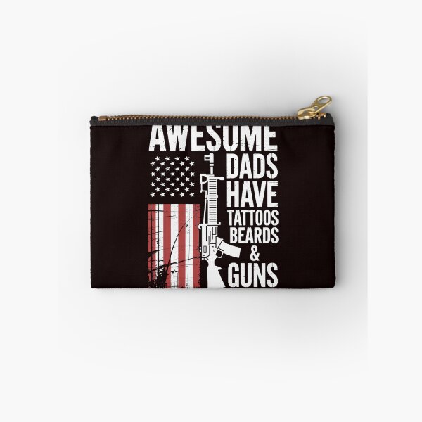 Item preview, Awesome Dads Have Tattoos Beards & Guns - Fathers Day Gun designed and sold by hettingerchaim.