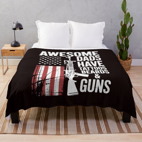 Item preview, Awesome Dads Have Tattoos Beards & Guns - Fathers Day Gun designed and sold by hettingerchaim.