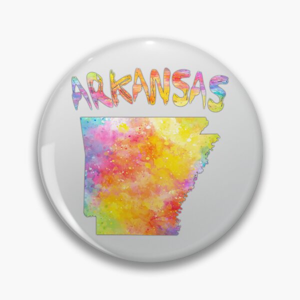 Item preview, Arkansas State Map - Vibrant Watercolor Rainbow Art designed and sold by mashmosh.