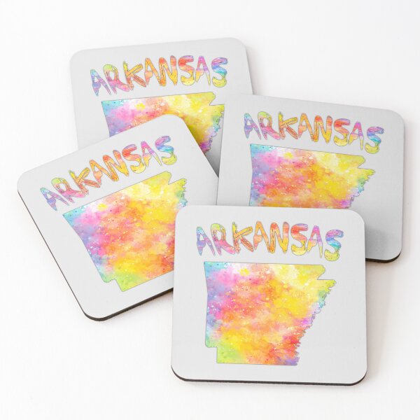 Item preview, Arkansas State Map - Vibrant Watercolor Rainbow Art designed and sold by mashmosh.
