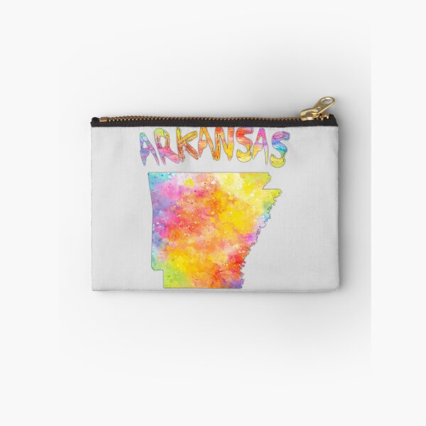 Item preview, Arkansas State Map - Vibrant Watercolor Rainbow Art designed and sold by mashmosh.