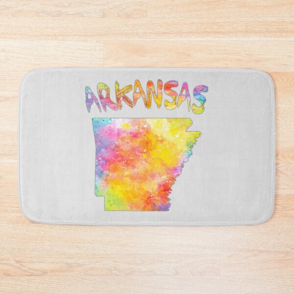 Item preview, Arkansas State Map - Vibrant Watercolor Rainbow Art designed and sold by mashmosh.