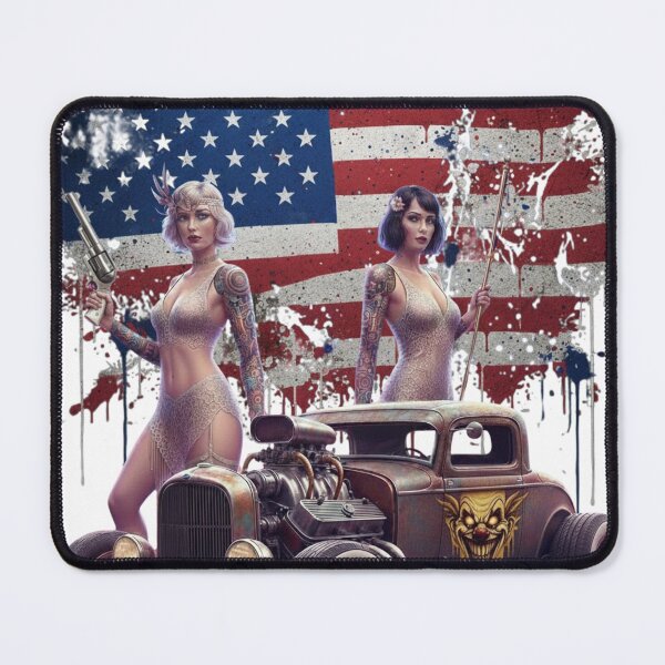 Item preview, V20 Outlaw - Vintage Hot Rod & Noir Femme Fatale with Joker’s Grin designed and sold by KawisStarr.