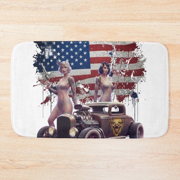 Item preview, V20 Outlaw - Vintage Hot Rod & Noir Femme Fatale with Joker’s Grin designed and sold by KawisStarr.
