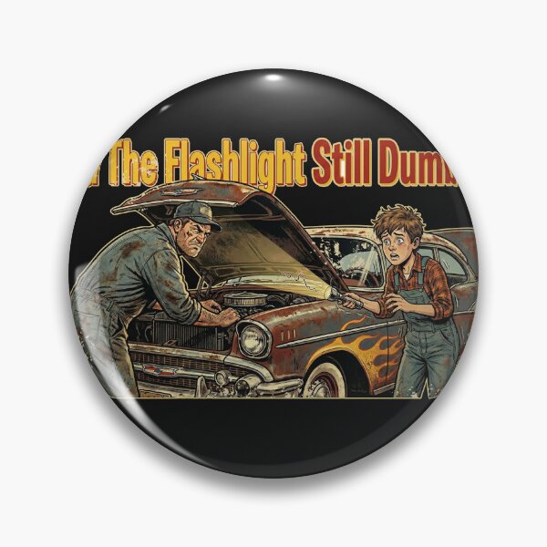 Item preview, Hold The Flashlight Still - Funny Retro Garage Mechanic Humor designed and sold by AdyKurniawan.