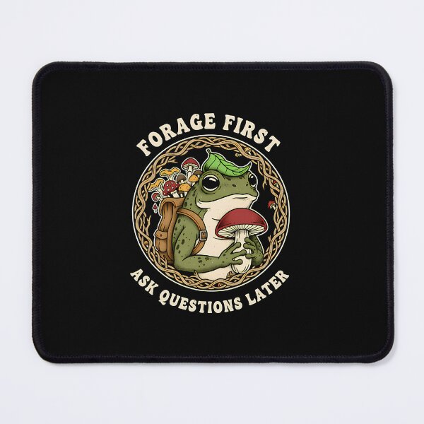 Item preview, Forage First – Vintage Foraging Frog Badge designed and sold by borkanrohmadm.