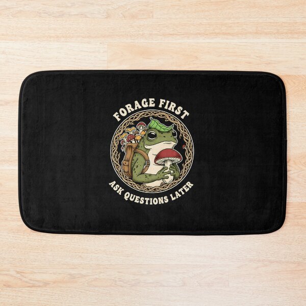 Item preview, Forage First – Vintage Foraging Frog Badge designed and sold by borkanrohmadm.