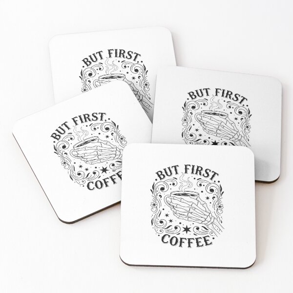 Item preview, But First Coffee - Skeleton Hand Holding Cup Vintage Tattoo Art designed and sold by Latikshop.