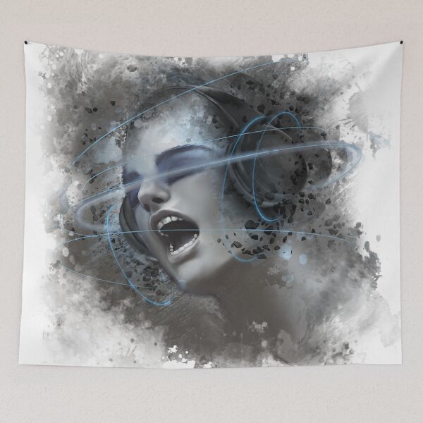 Item preview, Dispersing Reality surreal art with music and headphones designed and sold by Fantasy-art-z.