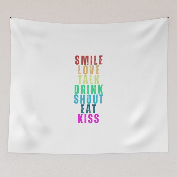 Item preview, Smile love talk drink shout eat kiss designed and sold by Dondonmart.