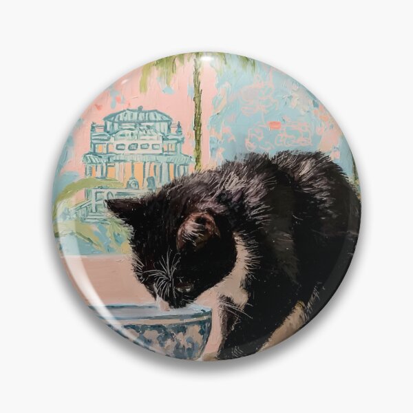 Item preview, Grandmillennial art, Black and White cat in Palm Beach interior designed and sold by SophieClimaArt.