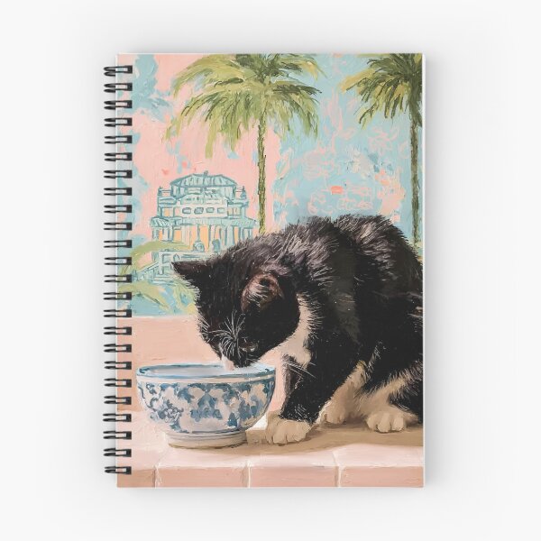 Item preview, Grandmillennial art, Black and White cat in Palm Beach interior designed and sold by SophieClimaArt.
