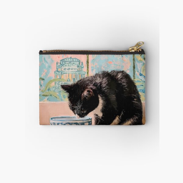 Item preview, Grandmillennial art, Black and White cat in Palm Beach interior designed and sold by SophieClimaArt.