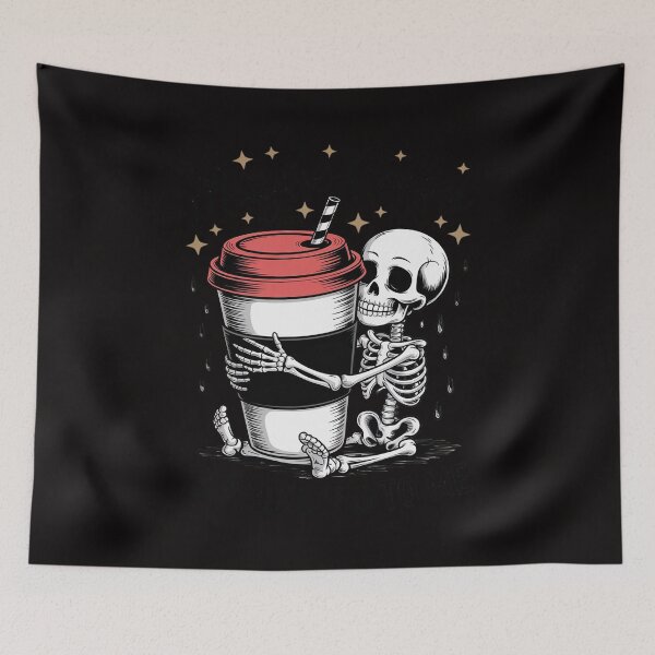 Item preview, Maybe Coffee is Addicted to Me Halloween Skeleton Coffee designed and sold by ForestMmost.