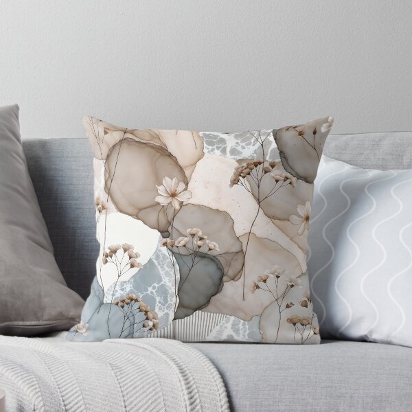 Item preview, Abstract Dusty Blue and Beige Floral Boho Chic Collage designed and sold by SolaoLab.