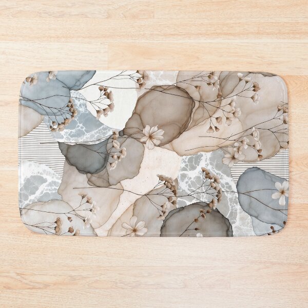 Item preview, Abstract Dusty Blue and Beige Floral Boho Chic Collage designed and sold by SolaoLab.