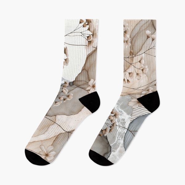 Item preview, Abstract Dusty Blue and Beige Floral Boho Chic Collage designed and sold by SolaoLab.
