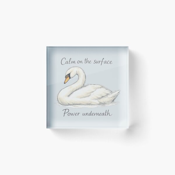 Item preview, Calm on the Surface Power Underneath Swan Illustration designed and sold by ChirpInc.