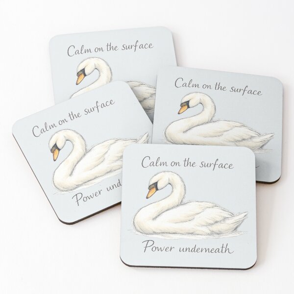 Item preview, Calm on the Surface Power Underneath Swan Illustration designed and sold by ChirpInc.