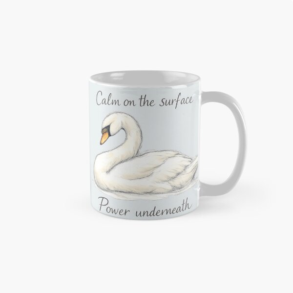 Item preview, Calm on the Surface Power Underneath Swan Illustration designed and sold by ChirpInc.