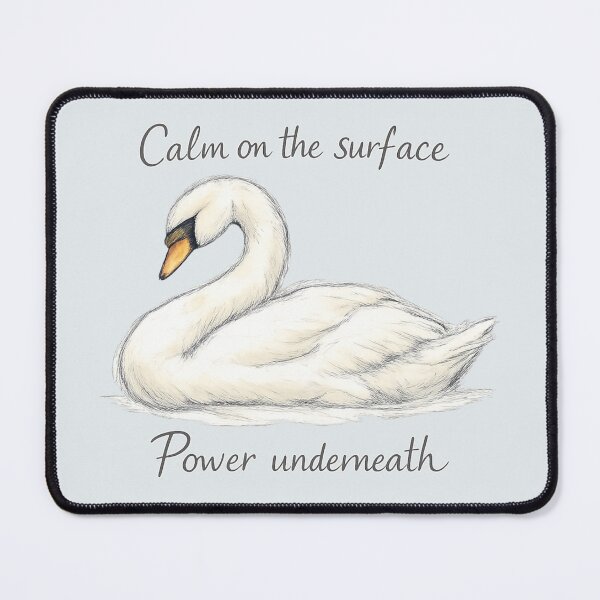 Item preview, Calm on the Surface Power Underneath Swan Illustration designed and sold by ChirpInc.
