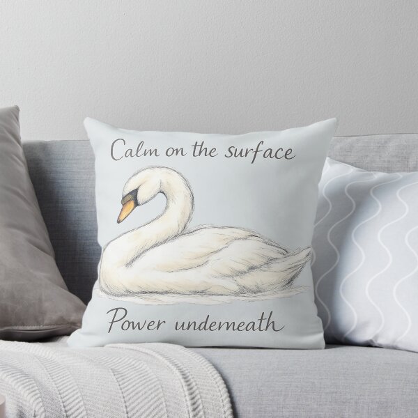 Item preview, Calm on the Surface Power Underneath Swan Illustration designed and sold by ChirpInc.