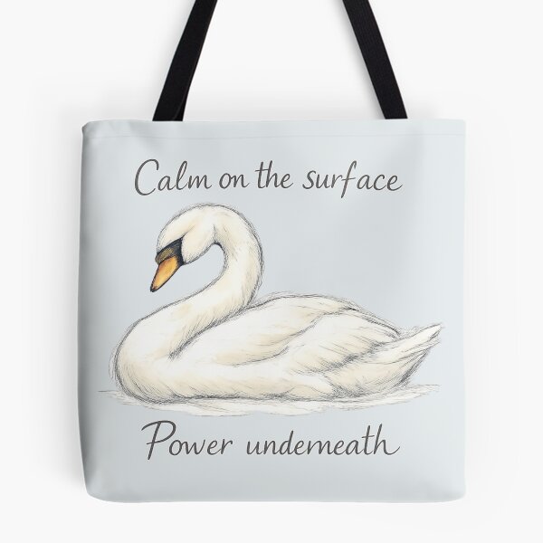 Item preview, Calm on the Surface Power Underneath Swan Illustration designed and sold by ChirpInc.