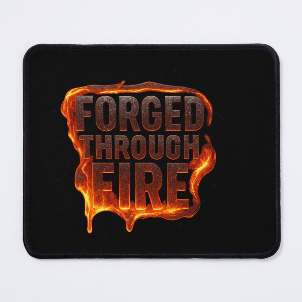 Item preview, Forged Through Fire - Molten Metal Motivational Typography designed and sold by MKreative Studio.