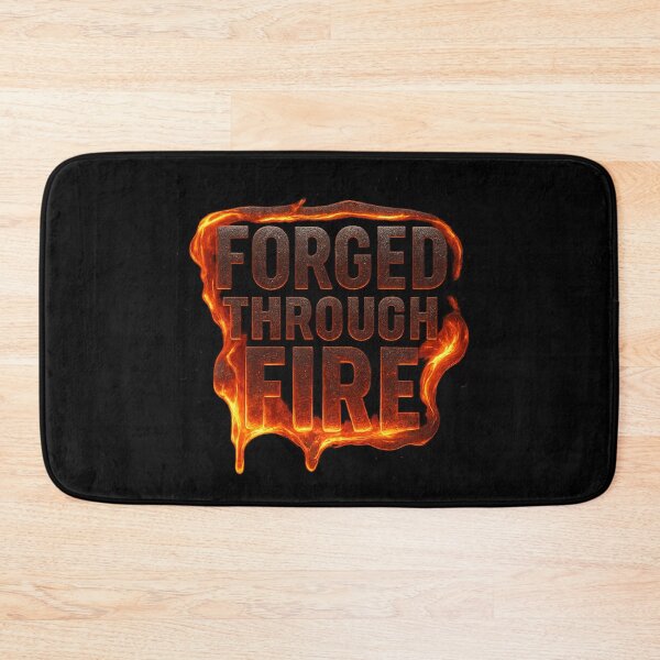 Item preview, Forged Through Fire - Molten Metal Motivational Typography designed and sold by MKreative Studio.