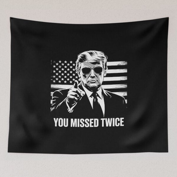 Item preview, You Missed Twice Trump US American Flag designed and sold by CombatTask.