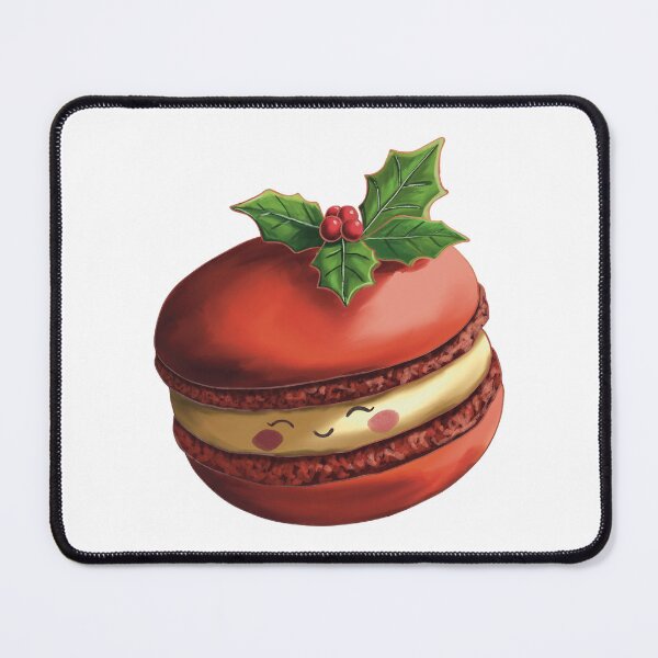 Item preview, Cozy Christmas Treat – Red Macaron Holiday Dessert Illustration designed and sold by NatureBrushbyMariela.