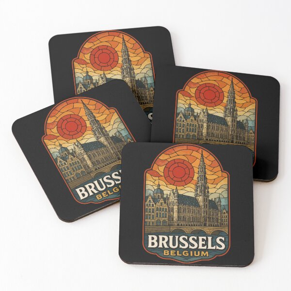 Item preview, Brussels Belgium Stained Glass Travel designed and sold by TomFrontierArt.