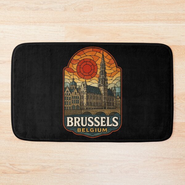 Item preview, Brussels Belgium Stained Glass Travel designed and sold by TomFrontierArt.