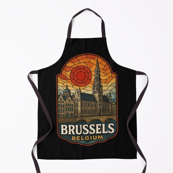Item preview, Brussels Belgium Stained Glass Travel designed and sold by TomFrontierArt.