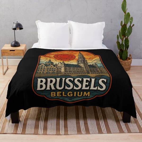 Item preview, Brussels Belgium Stained Glass Travel designed and sold by TomFrontierArt.