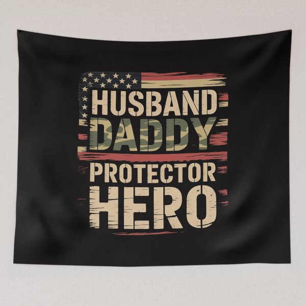 Item preview, Husband Daddy Protector Hero Fathers Day Camo American Flag designed and sold by ForestMmost.
