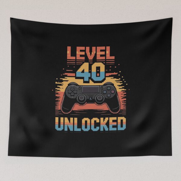 Item preview, 40th Birthday For Men Level 40 Unlocked Gamer 40 Year Old designed and sold by PowAcademy.