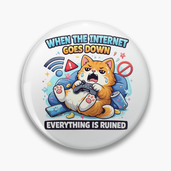 Item preview, Funny Cat Gamer – When the Internet Goes Down (Cute Meme Art) designed and sold by SoulenCify.