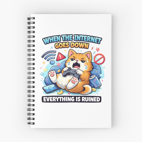 Item preview, Funny Cat Gamer – When the Internet Goes Down (Cute Meme Art) designed and sold by SoulenCify.