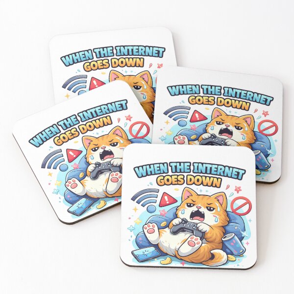 Item preview, Funny Cat Gamer – When the Internet Goes Down (Cute Meme Art) designed and sold by SoulenCify.