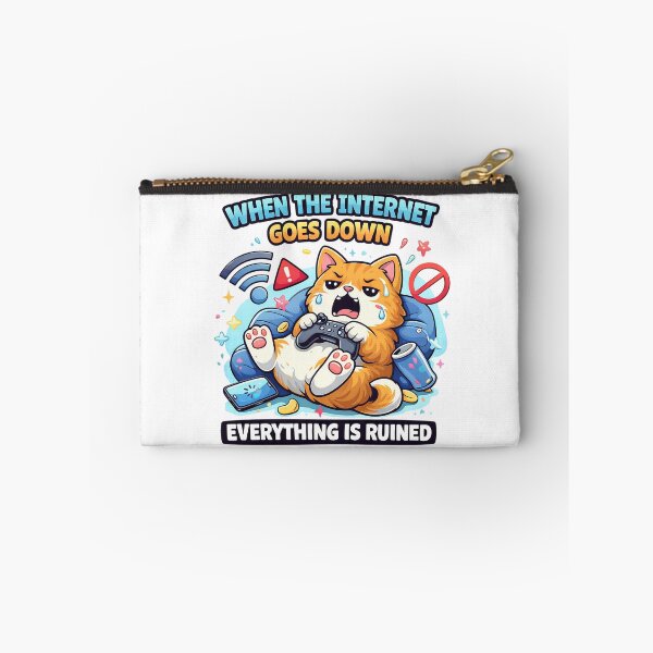 Item preview, Funny Cat Gamer – When the Internet Goes Down (Cute Meme Art) designed and sold by SoulenCify.