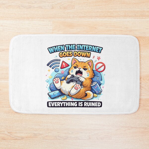 Item preview, Funny Cat Gamer – When the Internet Goes Down (Cute Meme Art) designed and sold by SoulenCify.