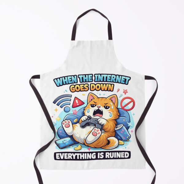 Item preview, Funny Cat Gamer – When the Internet Goes Down (Cute Meme Art) designed and sold by SoulenCify.